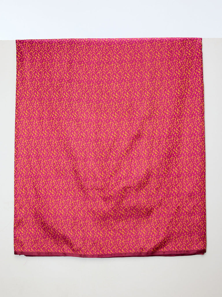 Handwoven Orange Tanchoi Banarasi Fabric