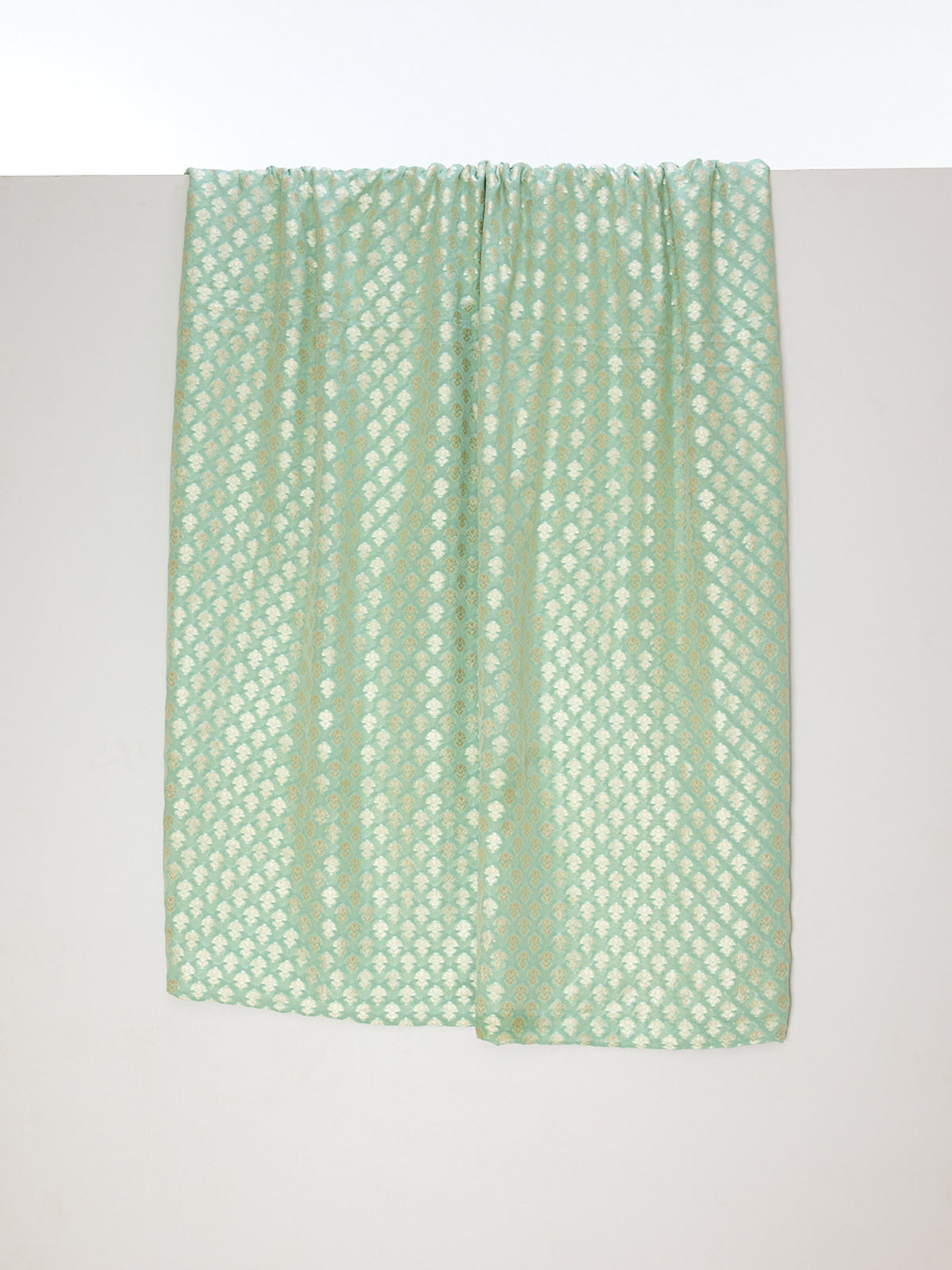 Handwoven Pistachio Cutwork Banarasi Fabric