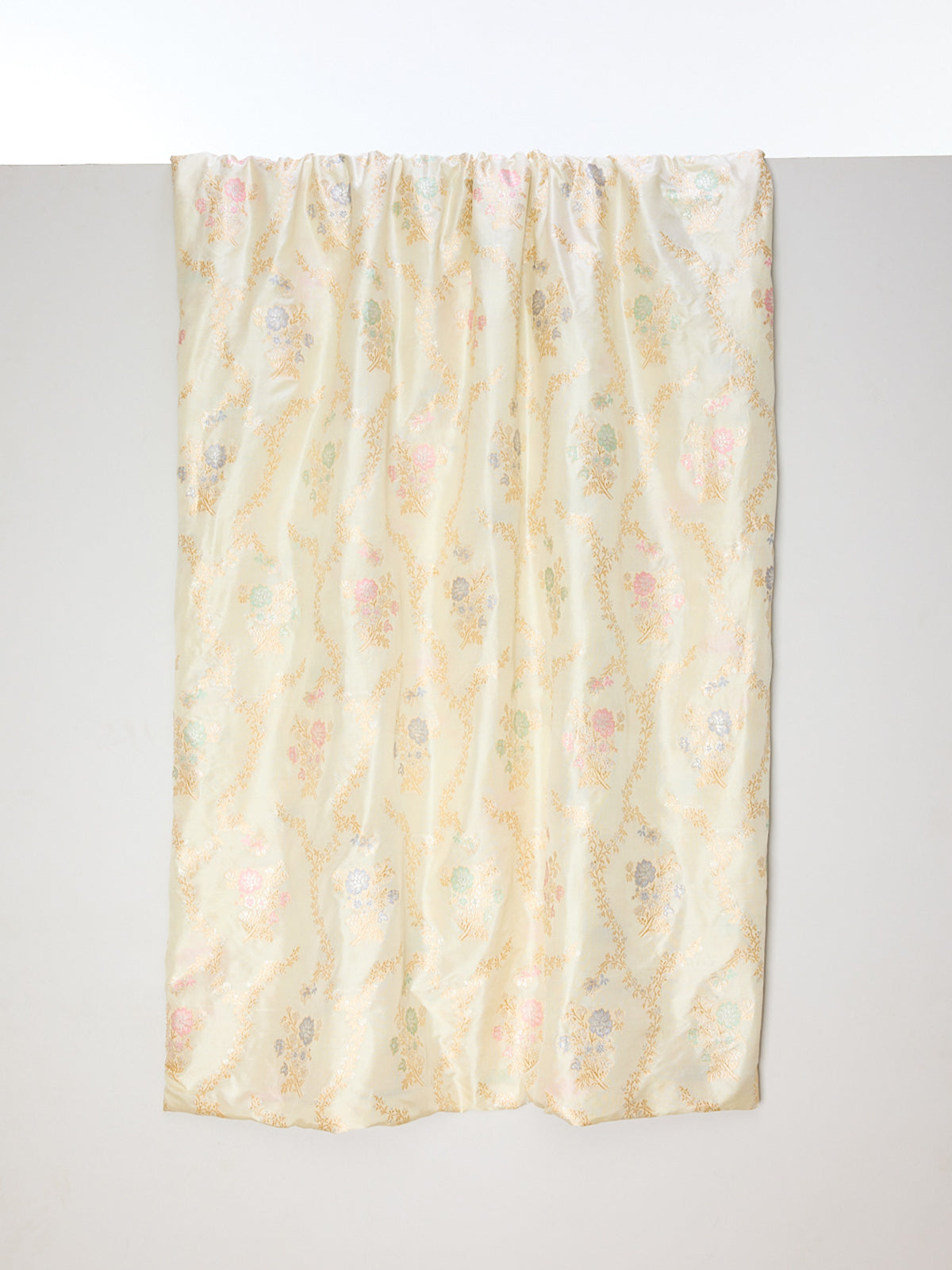 Handwoven Sandy Buff Kadhwa Banarasi Fabric