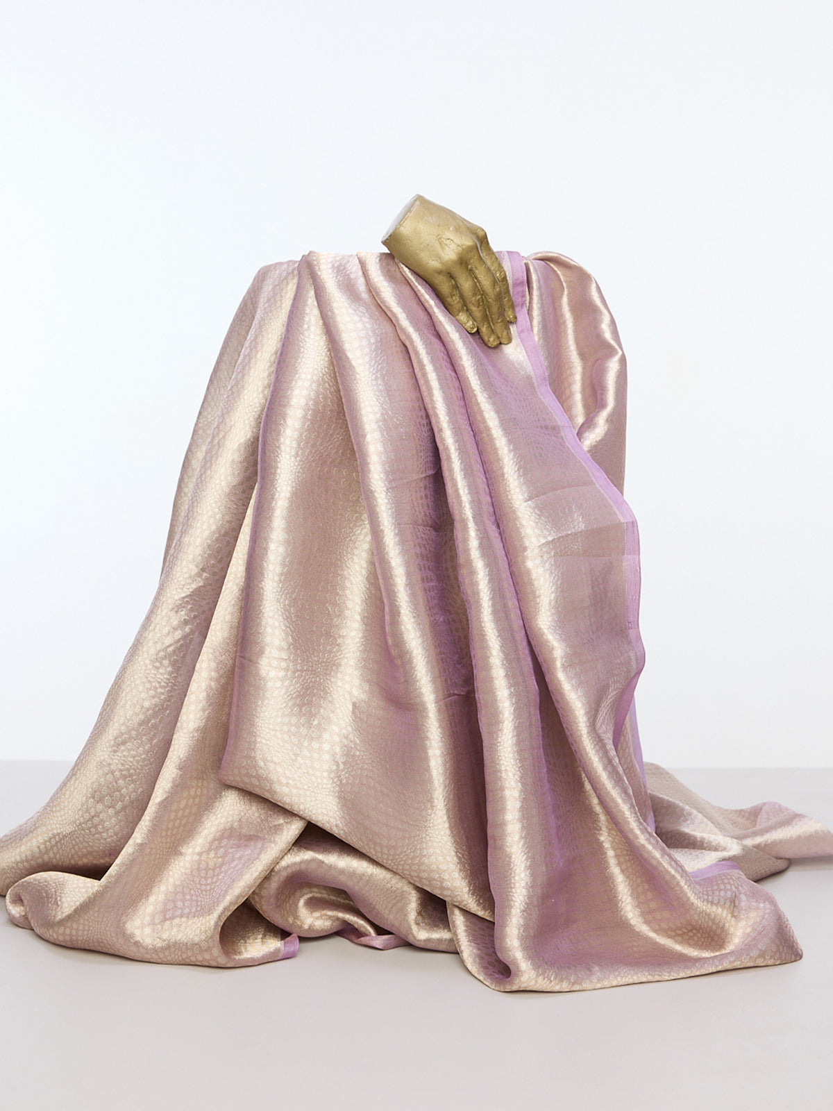 Handwoven Mauve Tissue Emboss Fabric