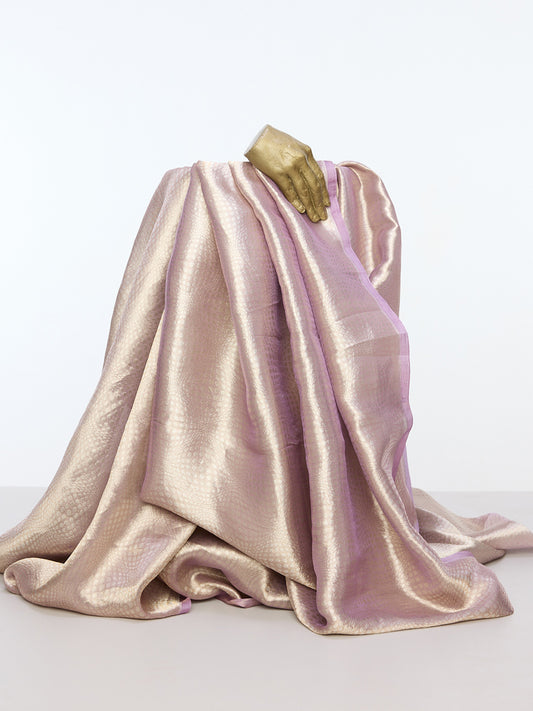 Handwoven Mauve Tissue Emboss Fabric