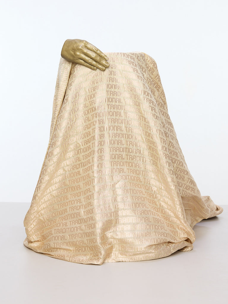 Handwoven Beige Silk Fabric