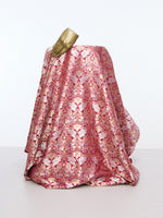 Handwoven Maroon Cutwork Banarasi Fabric