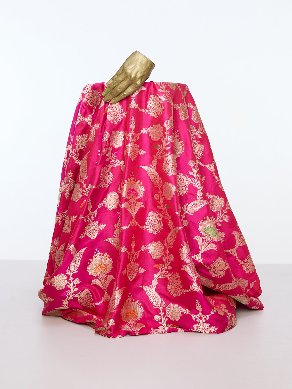 Handwoven Deep Pink Emboss Fabric