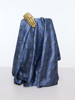 Handwoven Black & Grey Tanchoi Banarasi Fabric