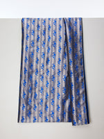 Handwoven Royal Blue Tanchoi Banarasi Fabric