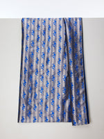 Handwoven Royal Blue Tanchoi Banarasi Fabric