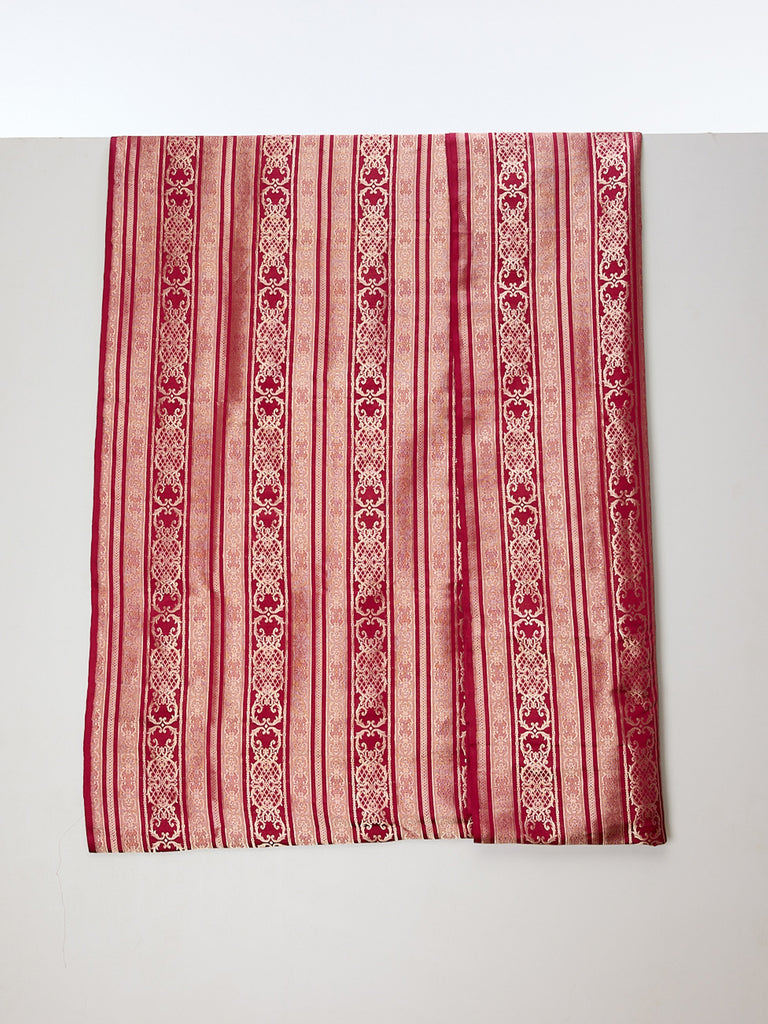 Handwoven Maroon Emboss Fabric