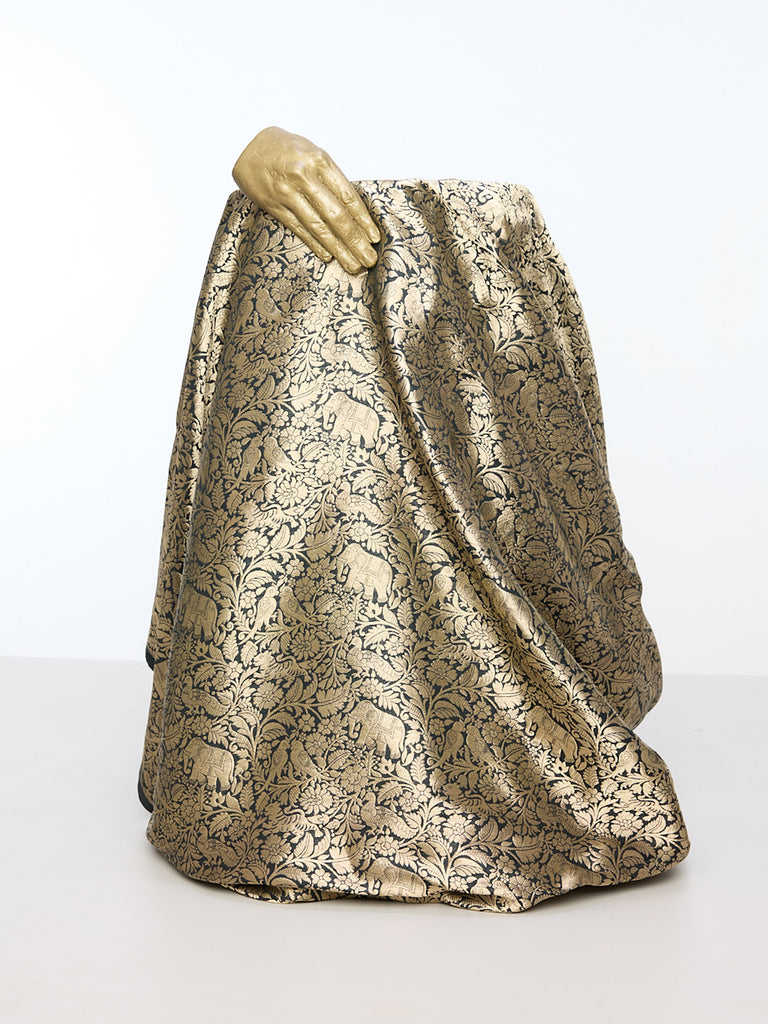 Handwoven Black & Grey Emboss Fabric