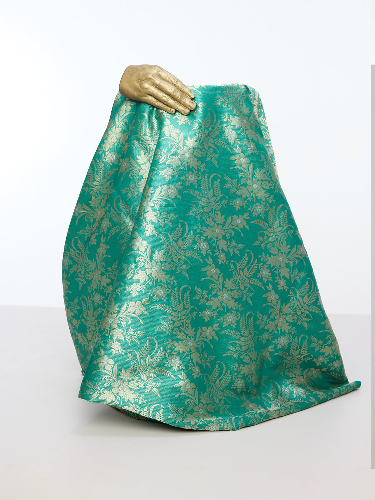 Handwoven Green Emboss Fabric