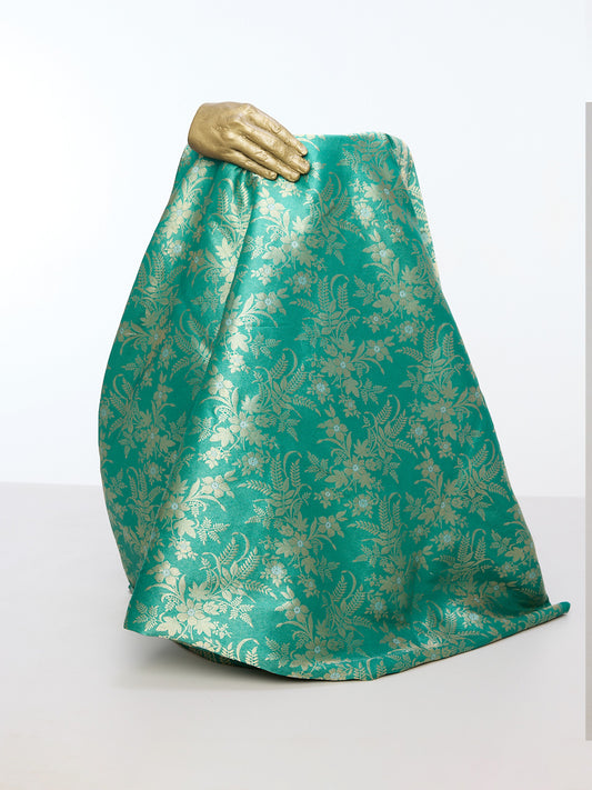 Handwoven Green Emboss Fabric