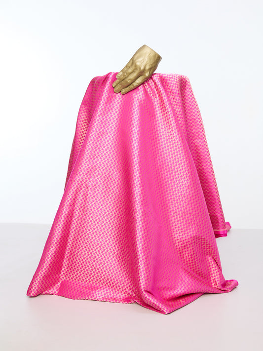 Handwoven Hot Pink Emboss Fabric