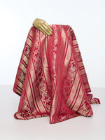 Handwoven Maroon Emboss Fabric