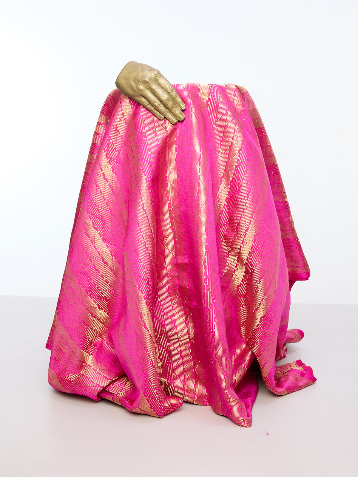 Handwoven Fuchsia Emboss Fabric