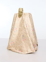 Handwoven Beige Kadhwa Banarasi Fabric