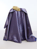 Handwoven Imperial Blue Emboss Fabric