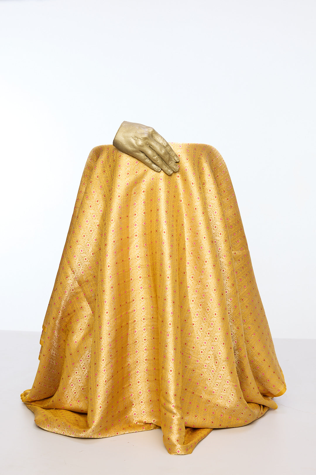 Handwoven Mustard Emboss Fabric