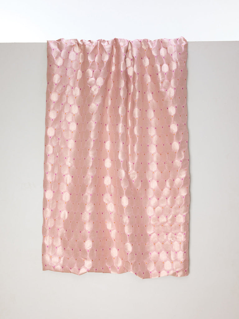 Handwoven Rosewood Cutwork Banarasi Fabric