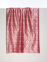 Handwoven Maroon Cutwork Banarasi Fabric