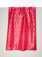 Handwoven Ruby Red Cutwork Banarasi Fabric