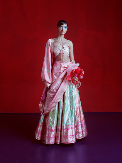 Nita Ambani In Handwoven Multi Colored Silk Lehenga