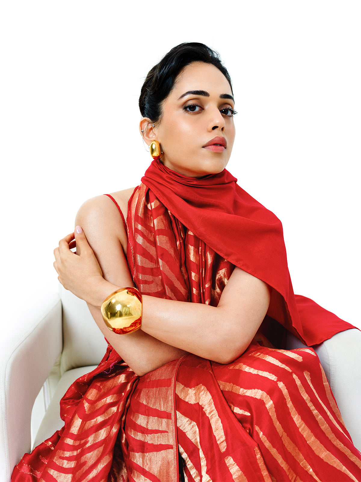 Handwoven Classic Red Silk Saree