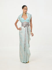 Handwoven Grey Banarasi Belt