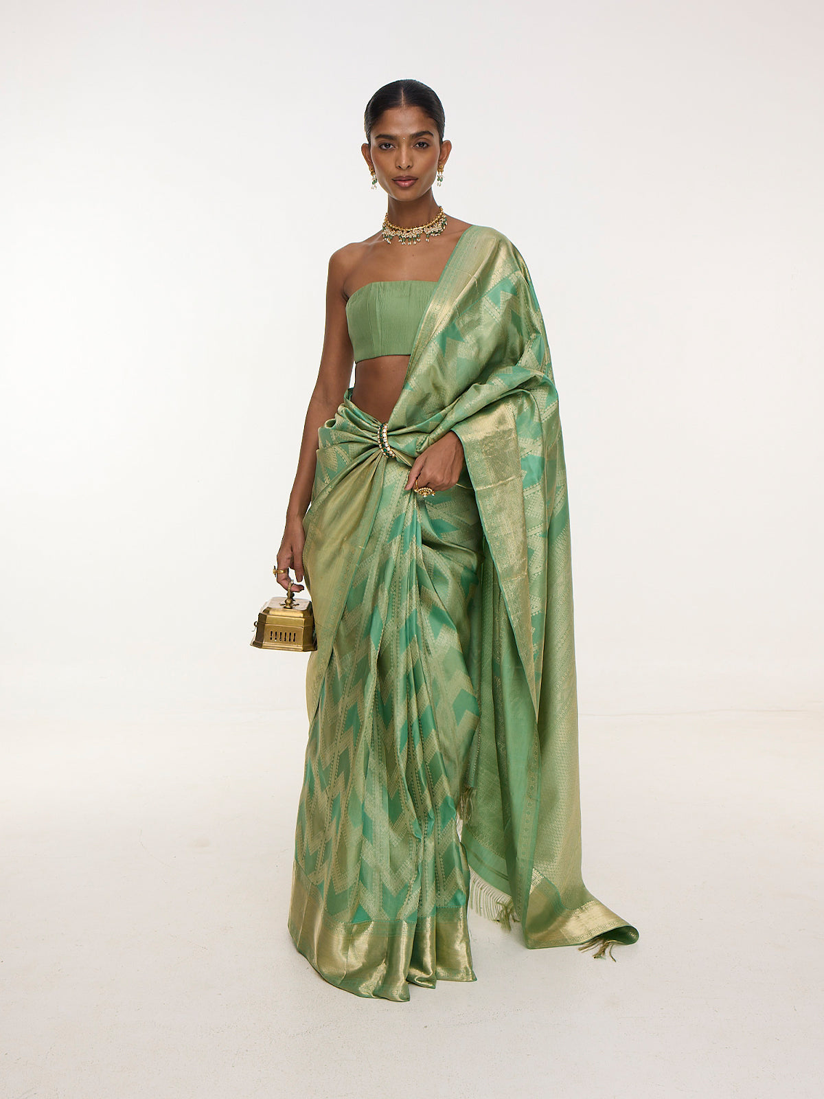 Handwoven Sea-Green Kanjivaram Saree