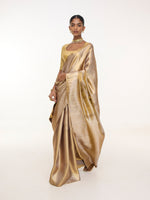 Handwoven Soft-Gold Kanjivaram Sareee