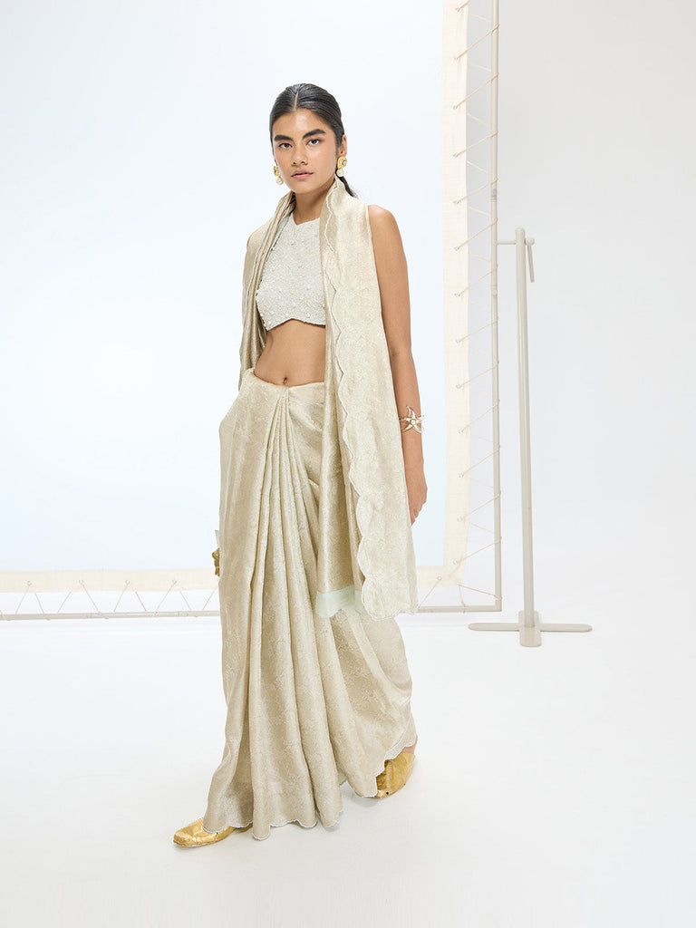 The Jenna Saree In Champagne