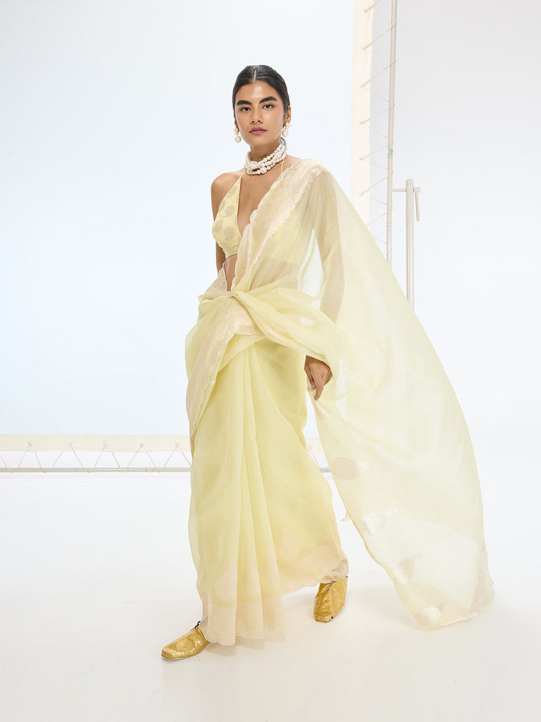 The Serena Saree In Lemon