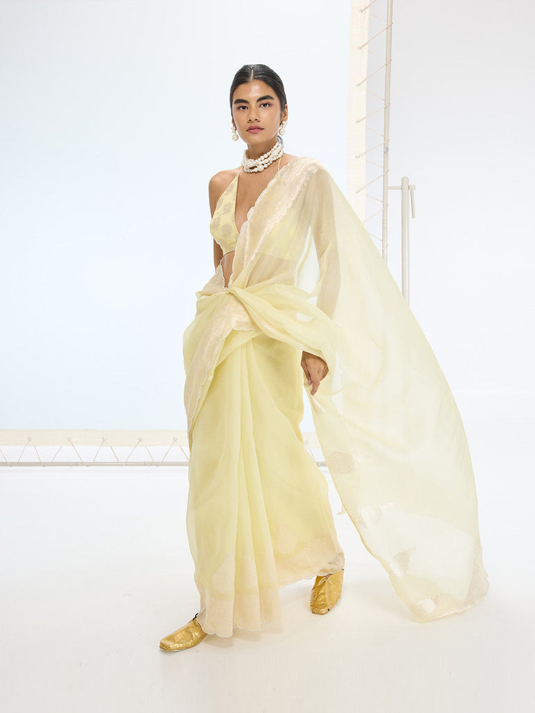 The Serena Saree In Lemon