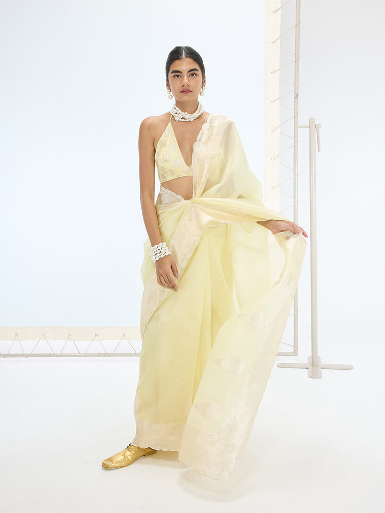 The Serena Saree In Lemon