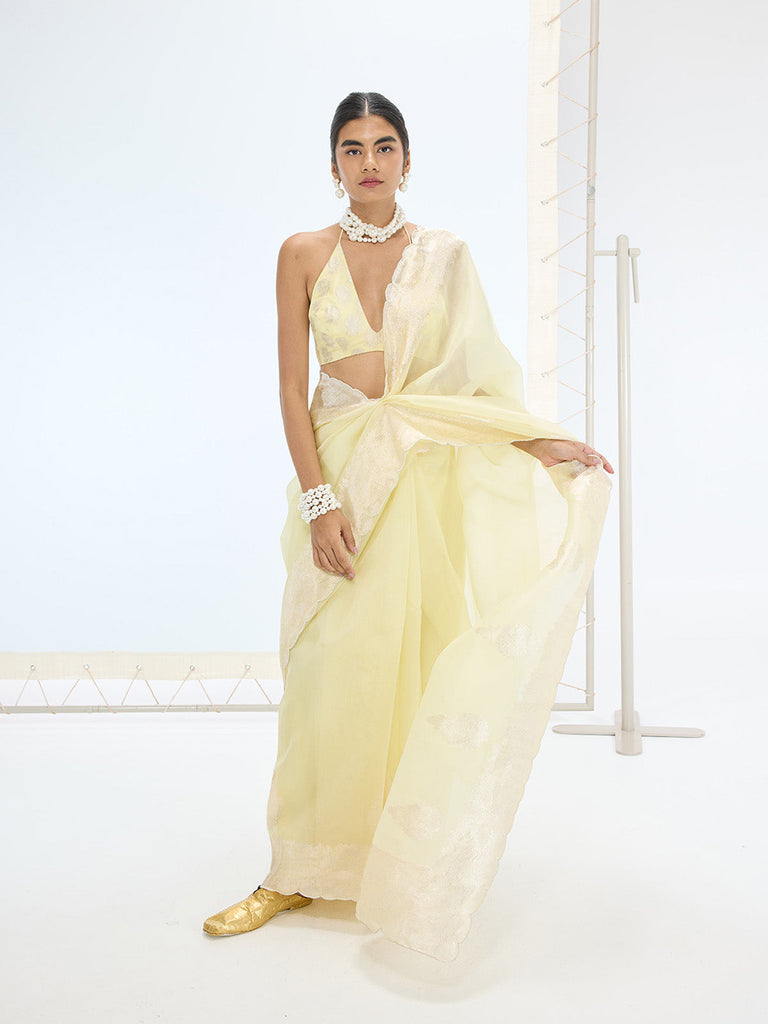 The Serena Saree In Lemon