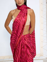 Pink Zebra Print saree