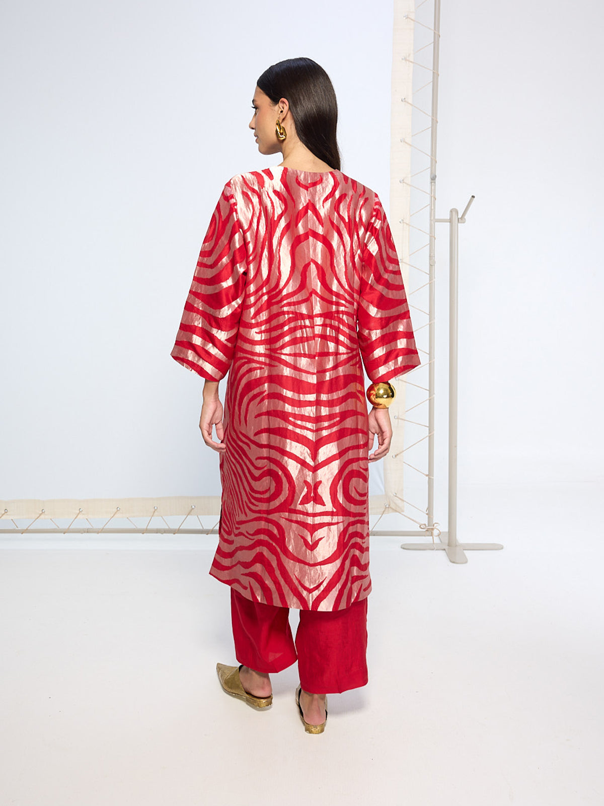 Handwoven Classic Red Kurta Set