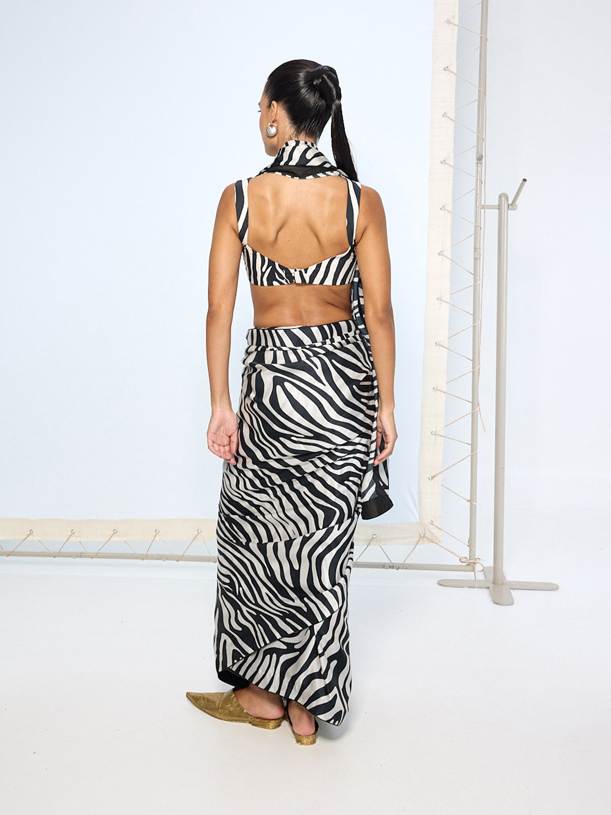 The Zebra Print Saree
