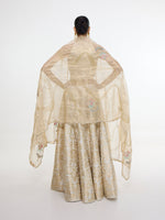 Handwoven Ivory-Gold Lehenga Set