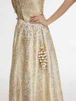Handwoven Ivory-Gold Lehenga Set