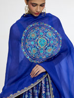 Handwoven Electric Blue Silk Lehenga Set