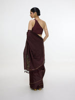 Handwoven Burgundy Silk Saree