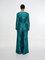 Handwoven Teal Jacket Set