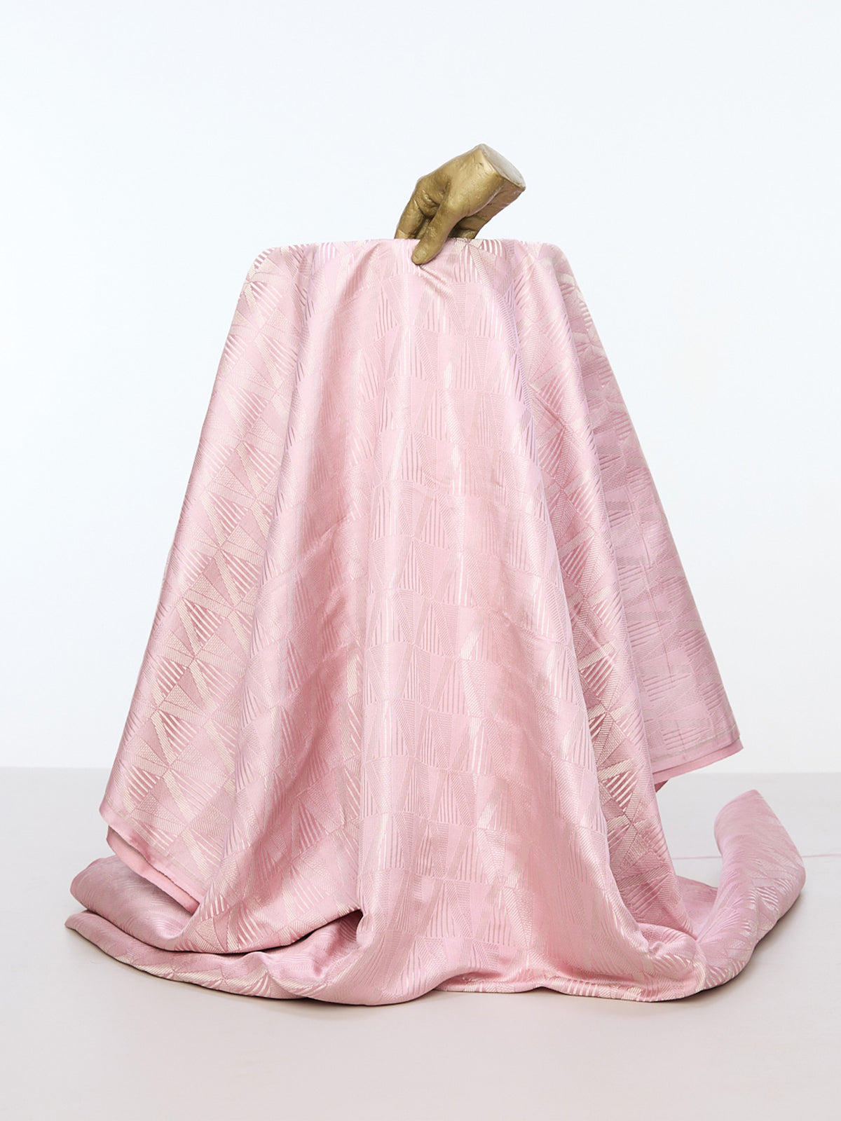 Handwoven Soft Pink Emboss Fabric