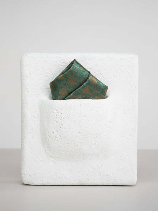 Handwoven Blue Georgette Pocket Square