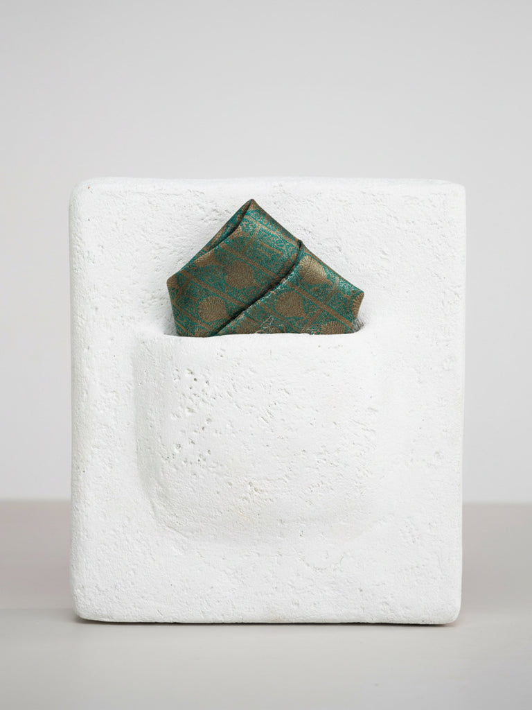 Handwoven Blue Georgette Pocket Square