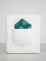 Handwoven Blue Silk Pocket Square