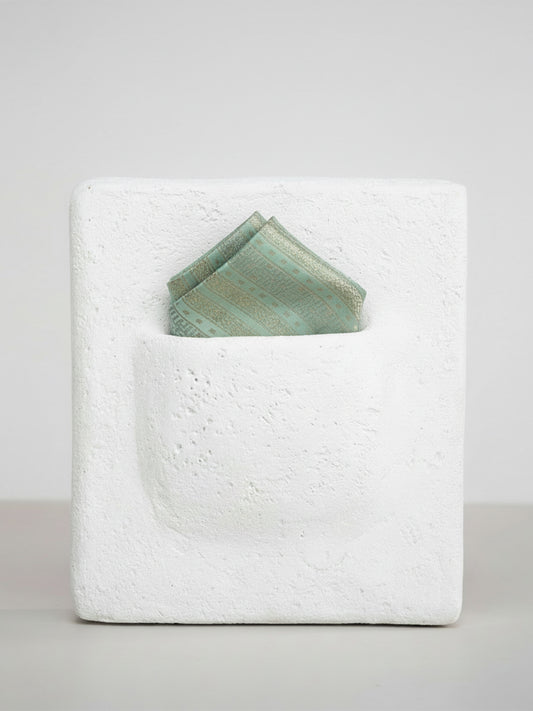 Handwoven Aqua Blue Silk Pocket Square