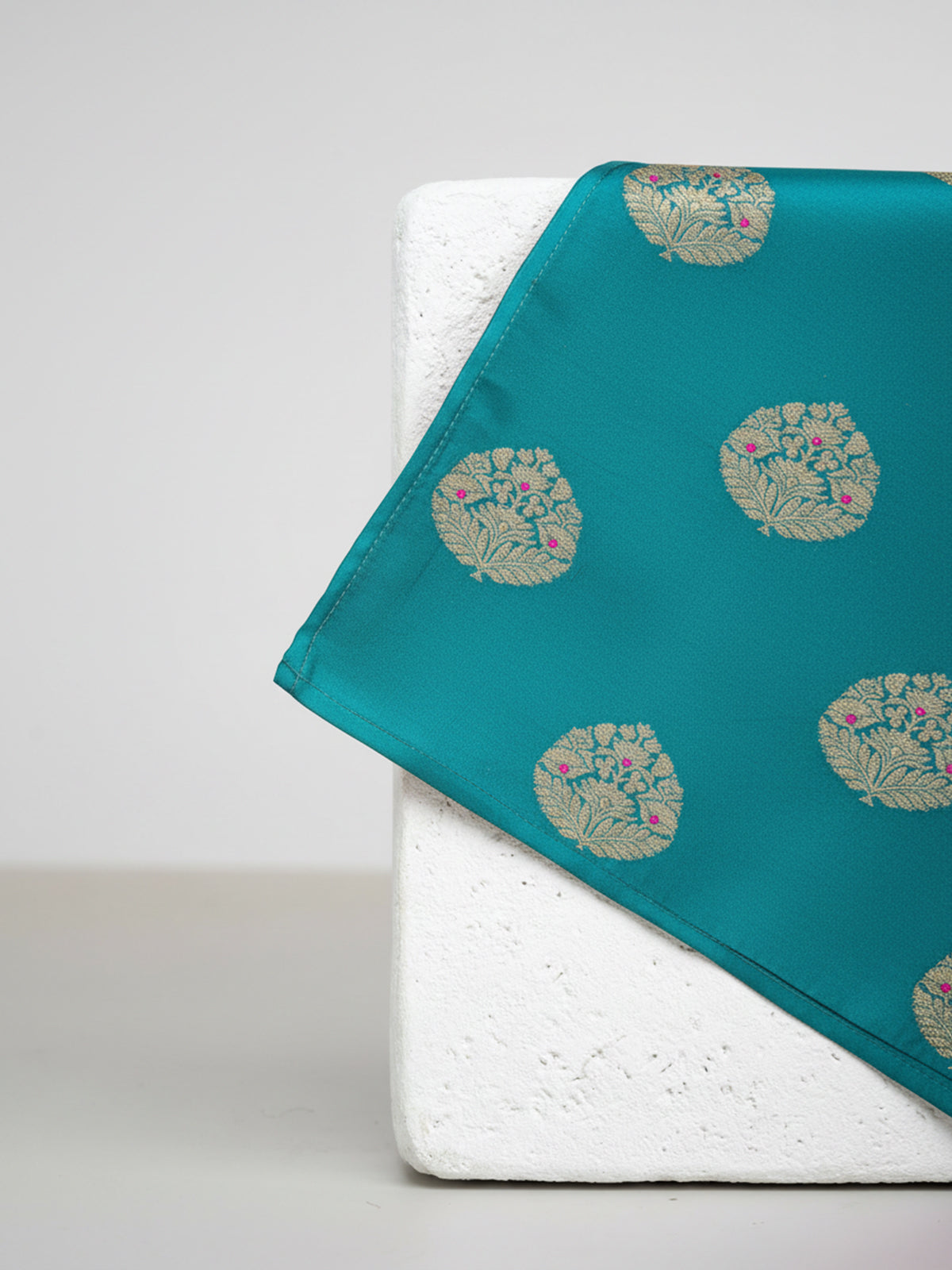 Handwoven Blue Silk Pocket Square