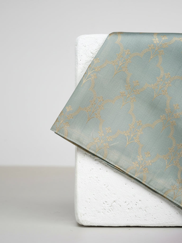 Handwoven Aqua Blue Georgette Pocket Square