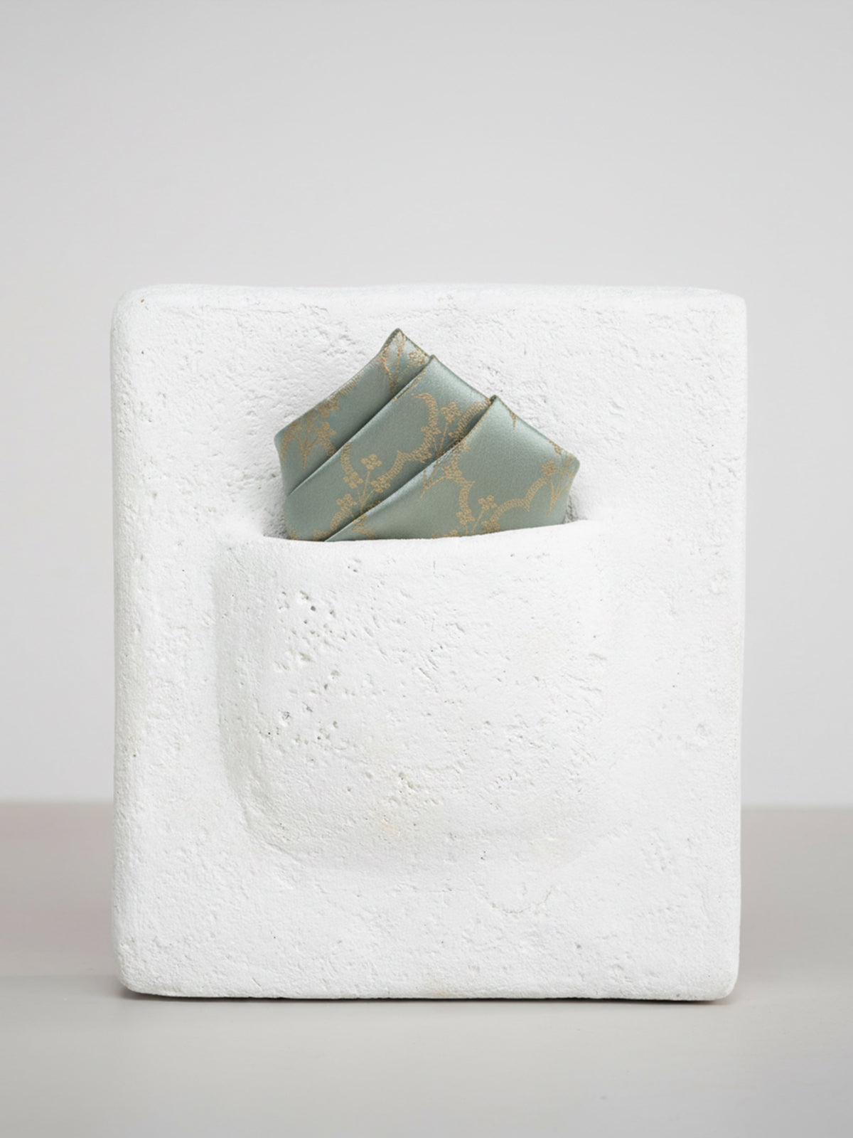 Handwoven Aqua Blue Georgette Pocket Square